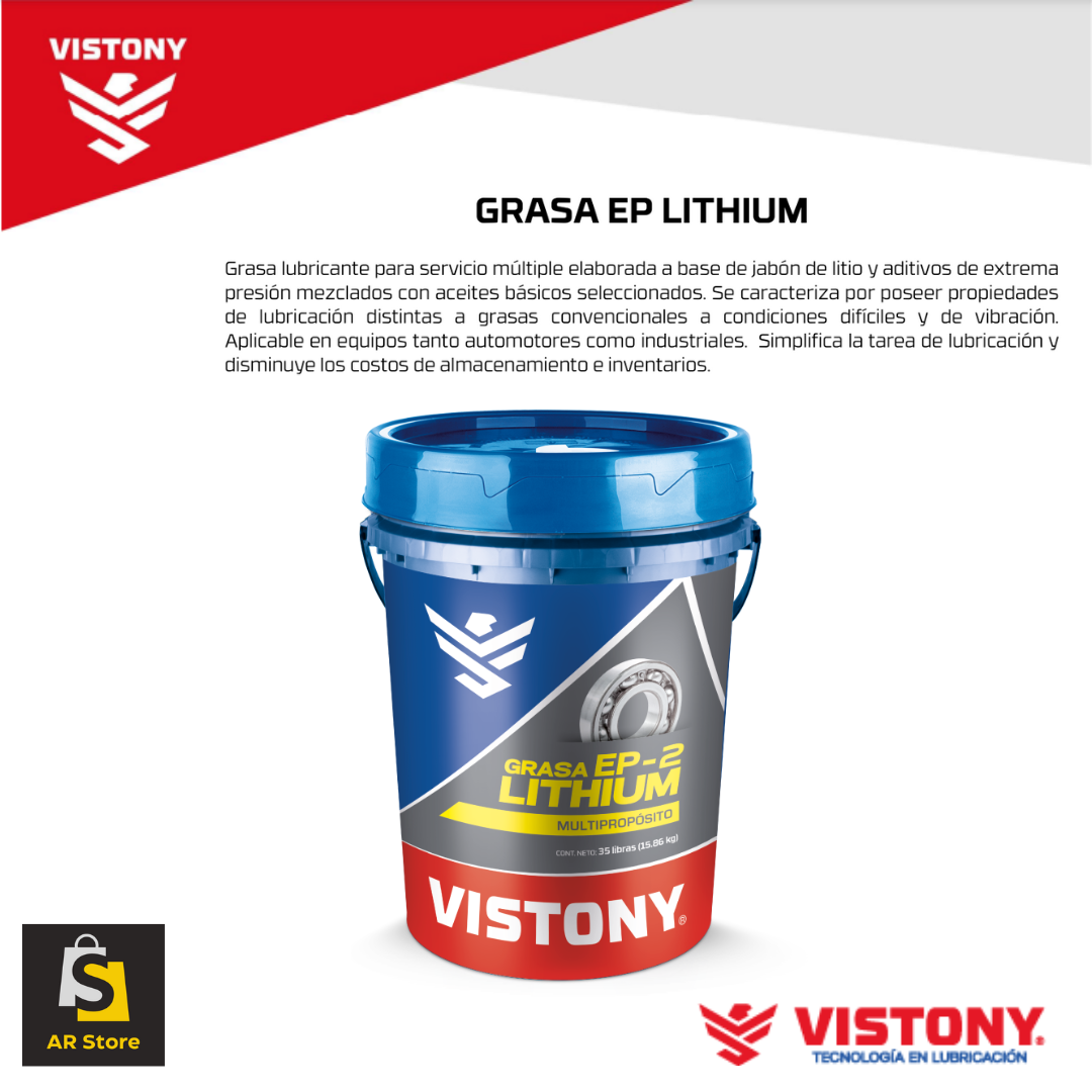 GRASA VISTONY EP2 LITHIUM AZUL 35LBS.