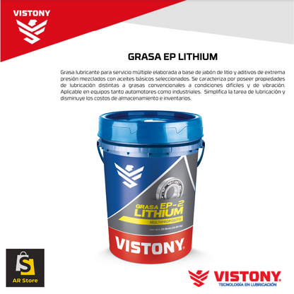 GRASA VISTONY EP2 LITHIUM AZUL 35LBS.